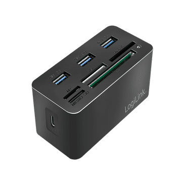 shumee Priklopna postaja LogiLink 8-port USB 3.2 Gen1, črna, bralniki kartic 5 Gb/s