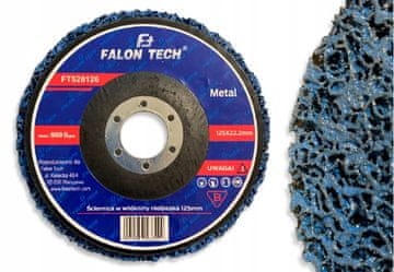 FALON-TECH Netkani abrazivni disk za rjo, črne lase, brusilnike, 125 mm