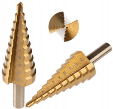 VORFAL Stopničasti sveder s konusnim rezilom 4-22 MM HSS Titan ZA Kovino Les Plastiko