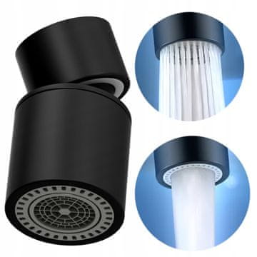 shumee 2-funkcijski EKO aerator - mat, z redukcijo m22/m24, črne barve