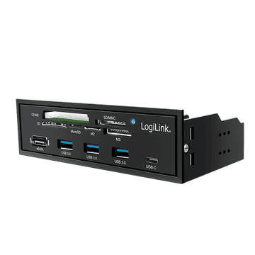 shumee LogiLink 5,25-palčni večnamenski računalniški HUB s 6-v-1 USB 3.0 eSATA bralnikom kartic