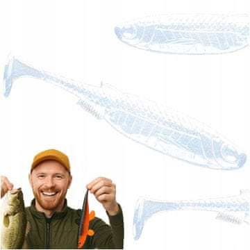 shumee Gumijasta vaba Libra Lures Kraken Shad 5cm 0.85g 011 modri biser 10 kosov