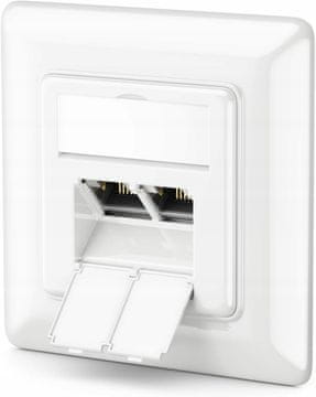 shumee Omrežna vtičnica RJ45 LogiLink Cat.6 UP, zaščitena PoE++, vodoravna, vgradna