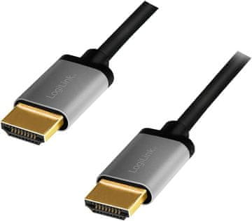 shumee LogiLink CHA0100 - HDMI priključni kabel 4K/60 Hz, črno/siv, 1 m
