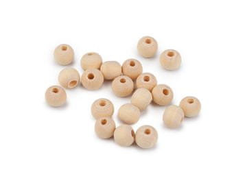 Nebarvane lesene kroglice Ø8 mm - naravna svetloba (1000 g)