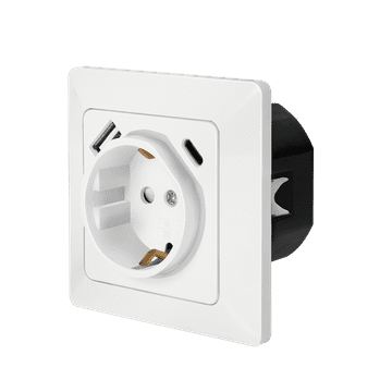 shumee LogiLink 18W USB-C napajalnik, vgradna električna vtičnica, bela