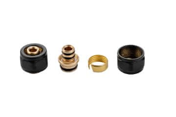 shumee Valx Komplet montažnih konektorjev za PEX cevi M22x16 mm mat črne barve, 2 kosa.