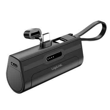 shumee Vtični prenosni polnilnik 4500 mAh z vtičem USB-C kabel 10W LogiLink z zaščitnim pokrovom