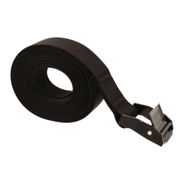 Pritrdilni pas 25 mm x 150 cm s samozaklepno zaponko, črne barve, 250 kg, poliamidni trak