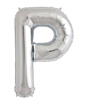 shumee P folija balon črka p 40 cm srebrna dekoracija za rojstni dan
