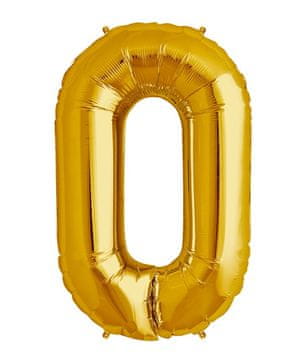 shumee Folija balon številka 0 nič 70 cm zlata zlata velika številka rojstnodnevna dekoracija