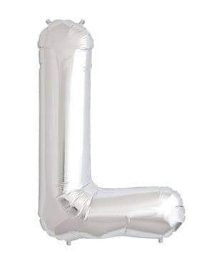 shumee Balon črka L 40 cm srebrna folija dekoracija za zabavo