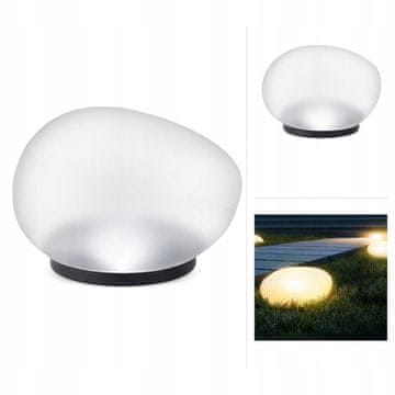 shumee Solarna LED vrtna svetilka v obliki steklenega kamna s senzorjem somraka