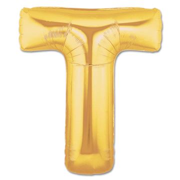 shumee Zlati balon v obliki črke T, 40 cm, dekoracija za rojstni dan