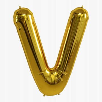 shumee Zlati balon v obliki črke V, 40 cm, dekoracija za zabavo