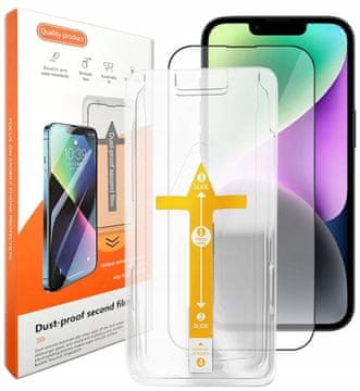 shumee Zaščitno steklo iz kaljenega stekla za iPhone 14 Pro Max z okvirjem za montažo