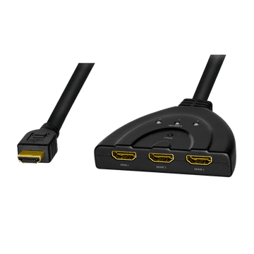 shumee HDMI stikalo s 3 vrati, dvosmerno (1x3/3x1), 4K/30 Hz, CEC, LogiLink pigtail