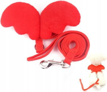 shumee Oprsnica s krili za majhne pse in mačke z povodcem S 2-3,5 kg (rdeča)