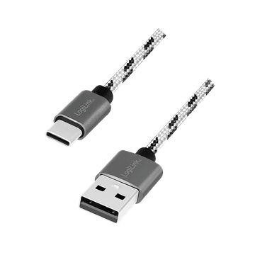 shumee LogiLink 3-paket pletenih najlonskih kablov USB-C 2.0 Hi-Speed 0,5 m, 1 m, 2 m