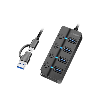 shumee USB 3.2 Gen1 Hub 4xUSB stikala - LogiLink - Hiter prenos, kompakten