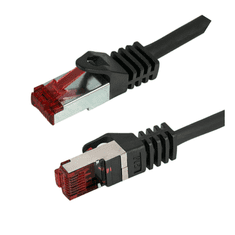 shumee Omrežni LAN kabel RJ45 Cat.6 S/FTP 1m Ethernet patchcord PoE LSZH črne barve