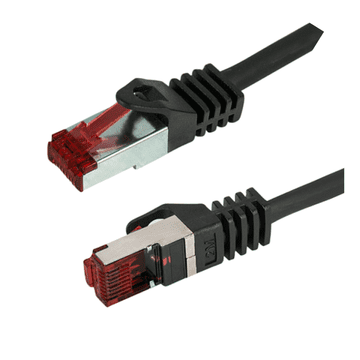 shumee Omrežni LAN kabel RJ45 Cat.6 S/FTP 1m Ethernet patchcord PoE LSZH črne barve