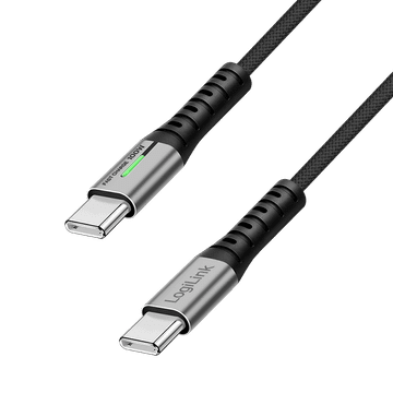 shumee USB 3.2 Gen2x2 USB-C 20 Gb/s 100 W 4K 60Hz PD 3.0 LED kabel 1,5 m LogiLink