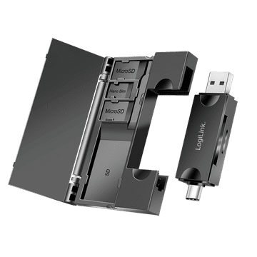 shumee Bralnik kartic LogiLink USB 3.2 Gen1 SD/microSD USB-C USB-A OTG pomnilnik 5 Gb/s