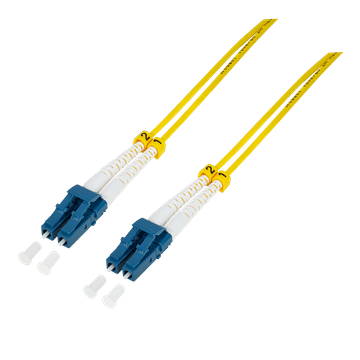 shumee Optični kabel LogiLink Professional LWL Duplex OS2 LC-LC 9/125µ, 1 m, rumen - zanesljiva povezava "plug and play"