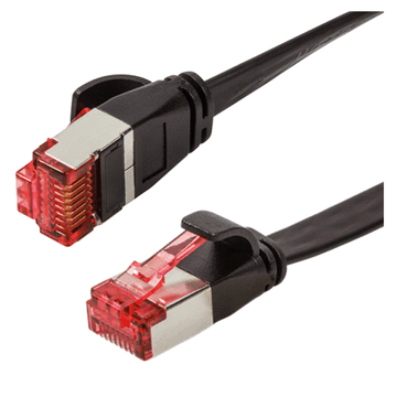 shumee Omrežni kabel LAN RJ45 Cat.6A U/FTP, raven, črne barve, 1 m, 10 Gbps