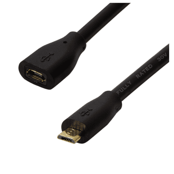 shumee Podaljševalni kabel USB 2.0 Micro-USB 0,5 m črne barve Logilink - prenos 480 Mbit/s