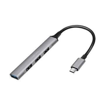 shumee Logilink UA0392 - USB 3.2 Gen1 (tip C), tanko USB vozlišče s 4 vrati, sivo