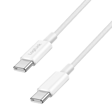 shumee Logilink USB-C kabel za hitro polnjenje 60W 1m 3A 480 Mbit/s bel najlon