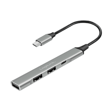 shumee Logilink 4-portni USB-C vozlišče USB 3.2 Gen 1 Aluminijasto ohišje Tanka oblika