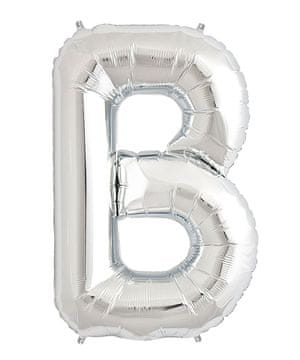 shumee Balon s črko B, srebrn, 40 cm, folija, za rojstni dan, poročno zabavo.