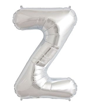 shumee Balon s črko Z, srebrn, 40 cm, folija, za rojstnodnevno poročno zabavo