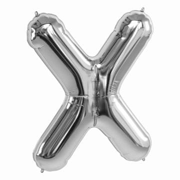 shumee Balon s črko X, srebrn, 40 cm, folija, za rojstnodnevno poročno zabavo