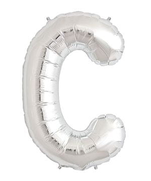shumee Folija balon črka c 40 cm srebrn okrasek za rojstni dan