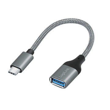 shumee Adapter Logilink OTG 3.2 Gen1 iz USB-C v USB-A, 5 Gbit/s, 15 cm, aluminij
