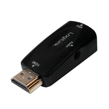 shumee HDMI na VGA + avdio 3,5 mm adapter LogiLink pretvornik Full HD 1080p črne barve