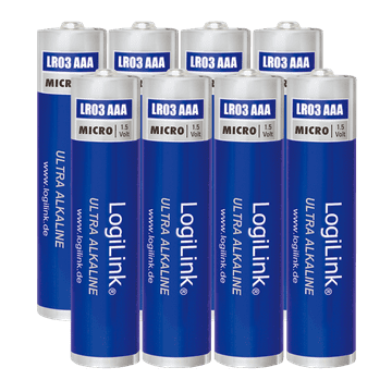 shumee Alkalne baterije Logilink Ultra Power AAA, mikro, 1,5 V, 8 kosov.