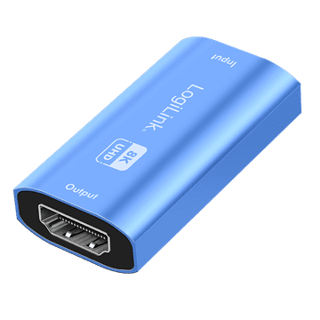 shumee LogiLink 8K 60Hz HDMI repetitor, ojačevalnik, podaljševalec signala 20 m HDMI 2.1 HDCP 2.3 HDR aluminij, plug & play, modre barve