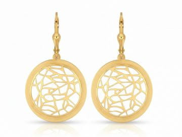 shumee Viseči uhani z odprtim vzorcem, 14k zlato 585, 2,55 g, 38 mm x 22,4 mm, elegantni