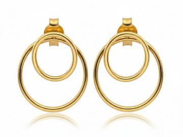 shumee Uhani iz 14-karatnega zlata 585, elegantni sijoči krogi na čepku, 2,82 g
