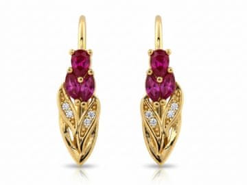 shumee Zlati uhani 585 v obliki tulipana 14K za elegantno darilo