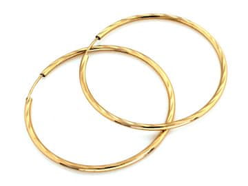 shumee Zlati uhani 585 obročki 38 mm safirna zaponka klasično modno darilo