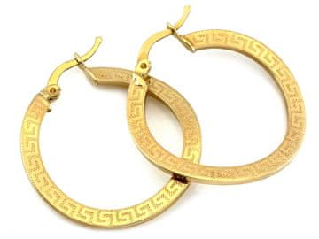 shumee Zlati obročki 585 z grškim vzorcem, 31 mm, angleški, darilo zanjo