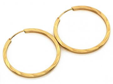 shumee Uhani iz 14-karatnega zlata 585, elegantni sijoči obročki 25 mm 1,47 g za vsakodnevno uporabo