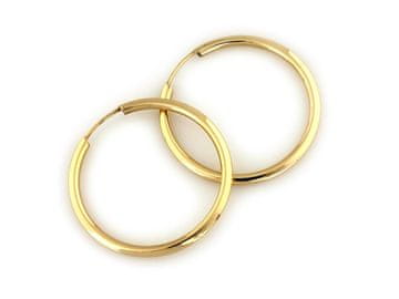 shumee Zlati obročki 585, 18 mm, gladki, nežni, za ženske