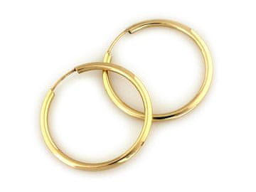 shumee Klasični obročki, zlato 585, safir, premer 25 mm, modni za ženske